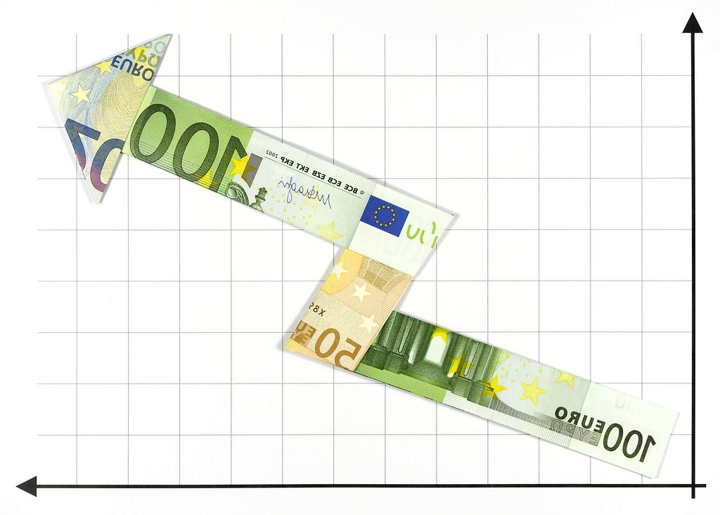 Financial growth chart with upward trend